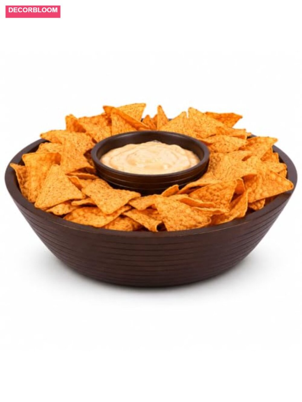 Mango Wood Chip and Dip Bowl Detachable Pedestal Serving Set